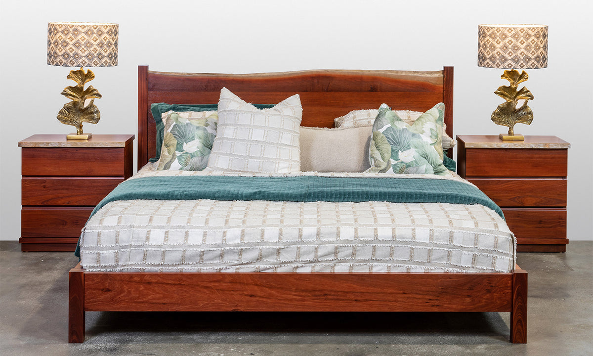 Natural Edge Jarrah Timber Queen or King Bed & Bedroom Suite Perth WA