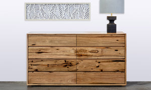 Marri Timber Wood 8 Drawer Bedroom Dresser Chest of Drawers Perth WA