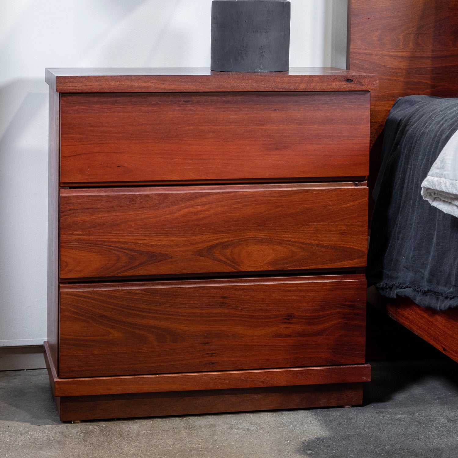 Meelup Three Drawer Bedsides WA Marri or WA Jarrah