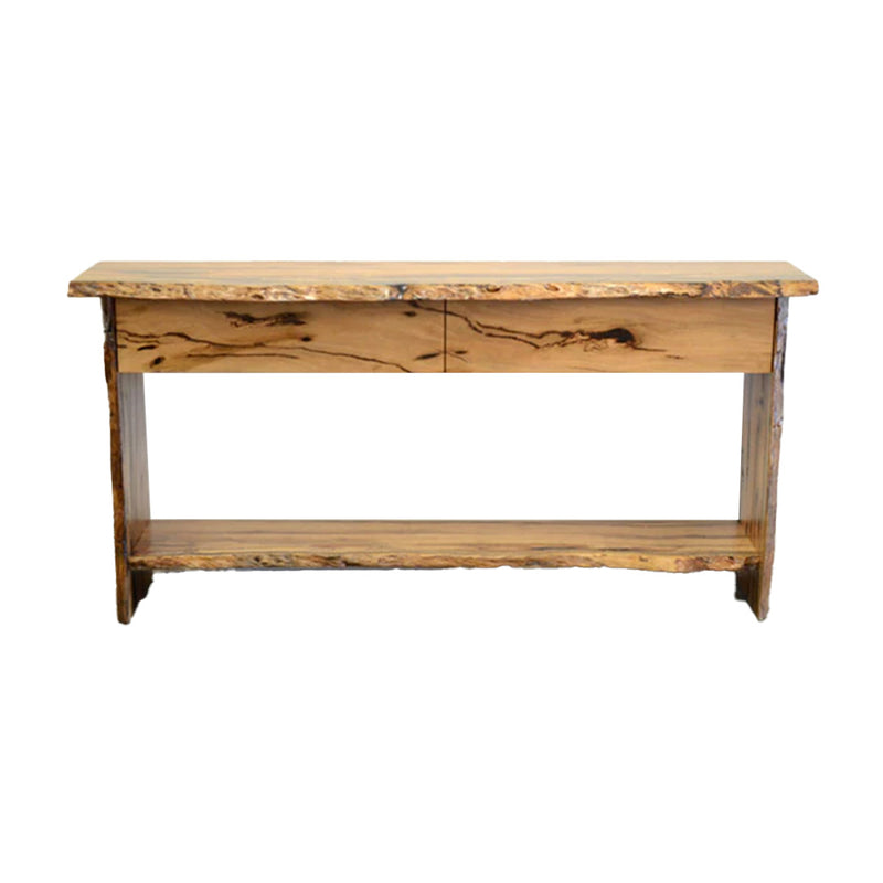 Natural Edge Hall Table Two Drawer