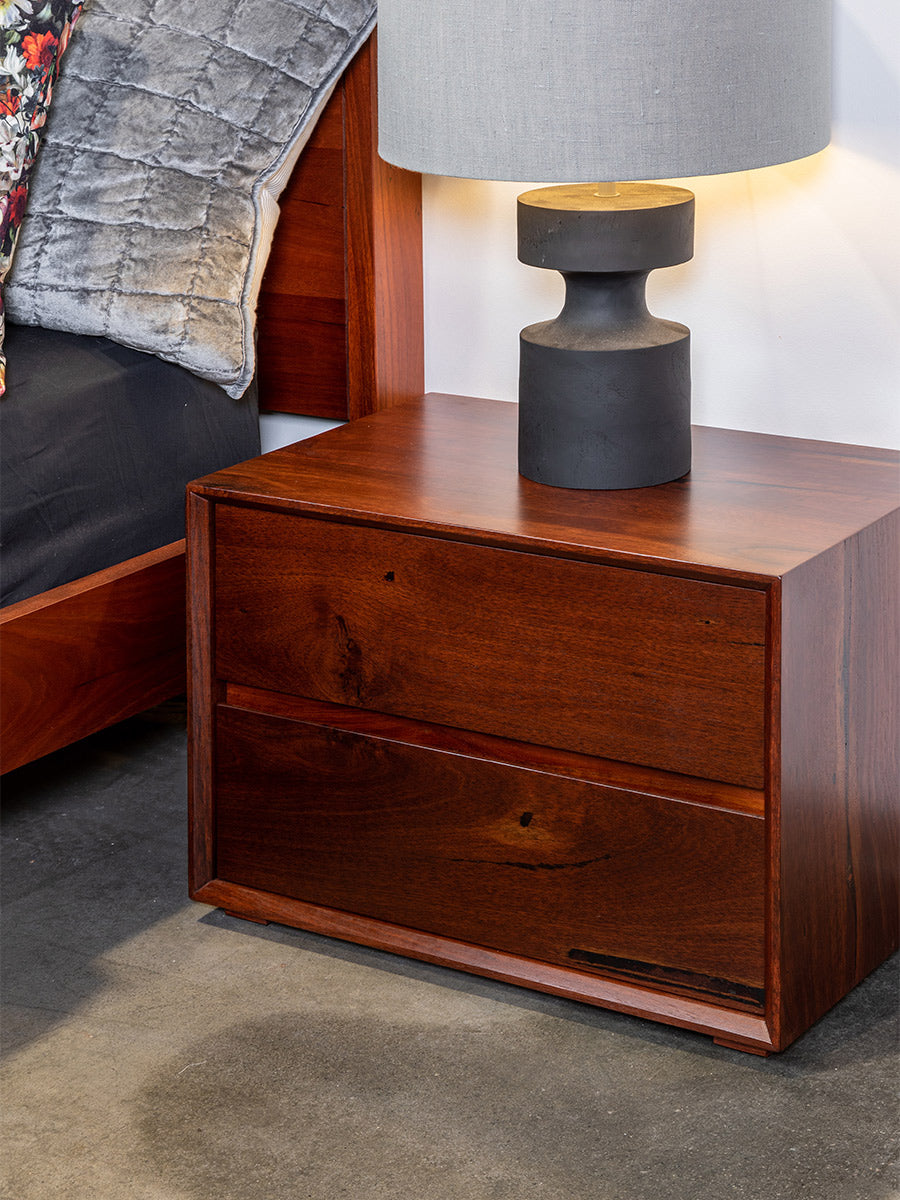 Solid Marri or Jarrah Timber Bedside Tables One or Two Drawers