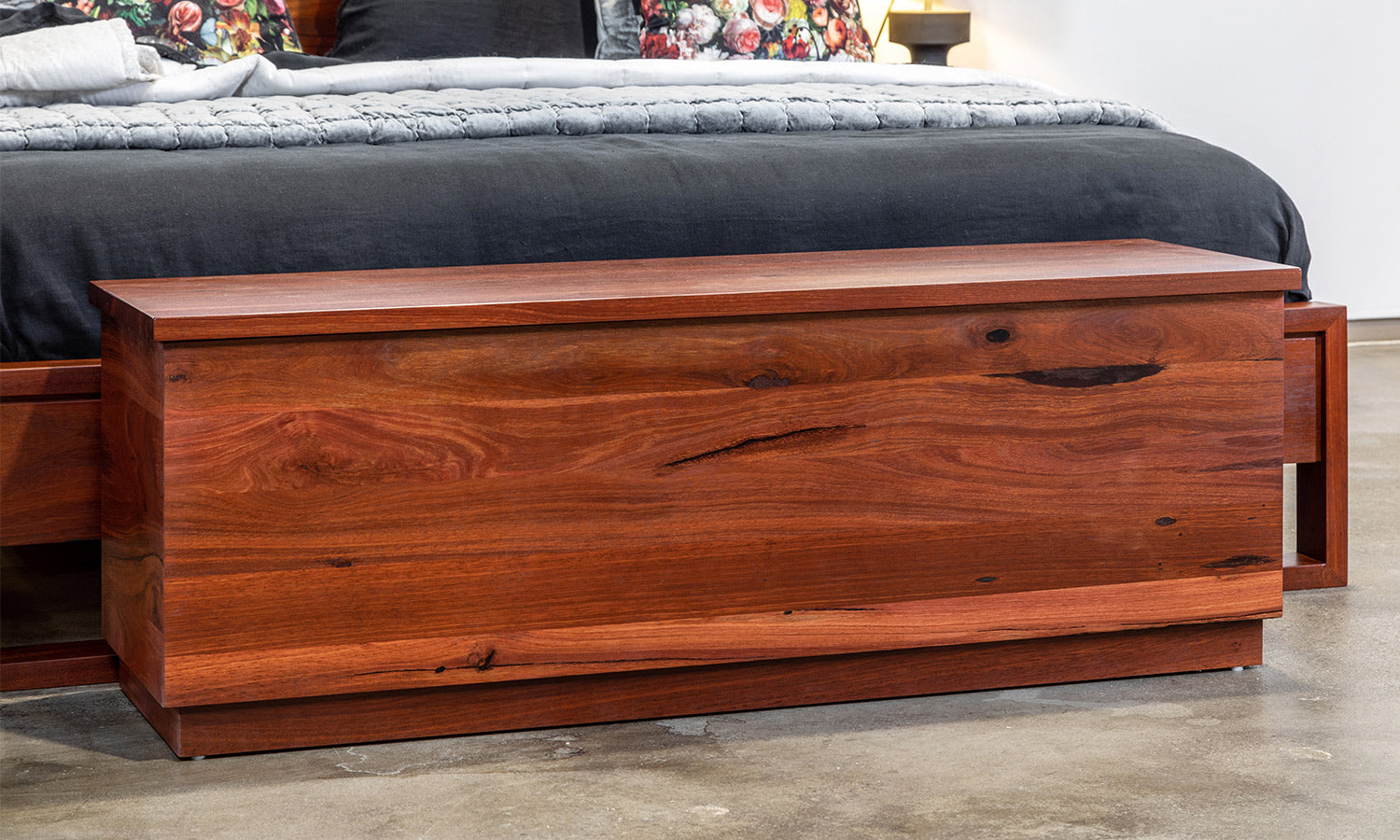 Apartment style solid jarrah timber wood blanket box chest bedroom suite Perth WA