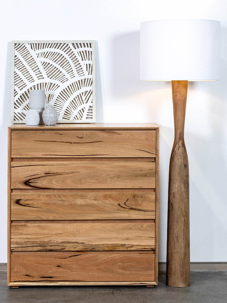 Apartment Solid Marri Timber Wood Chest of drawers tallboy bedroom suite furniture Perth WA