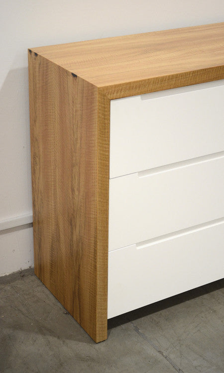 Coastal Jarrah or Marri Timber Wood Size Drawer Chest of Drawers Bedroom Furniture White Fronts Fascia Perth WA