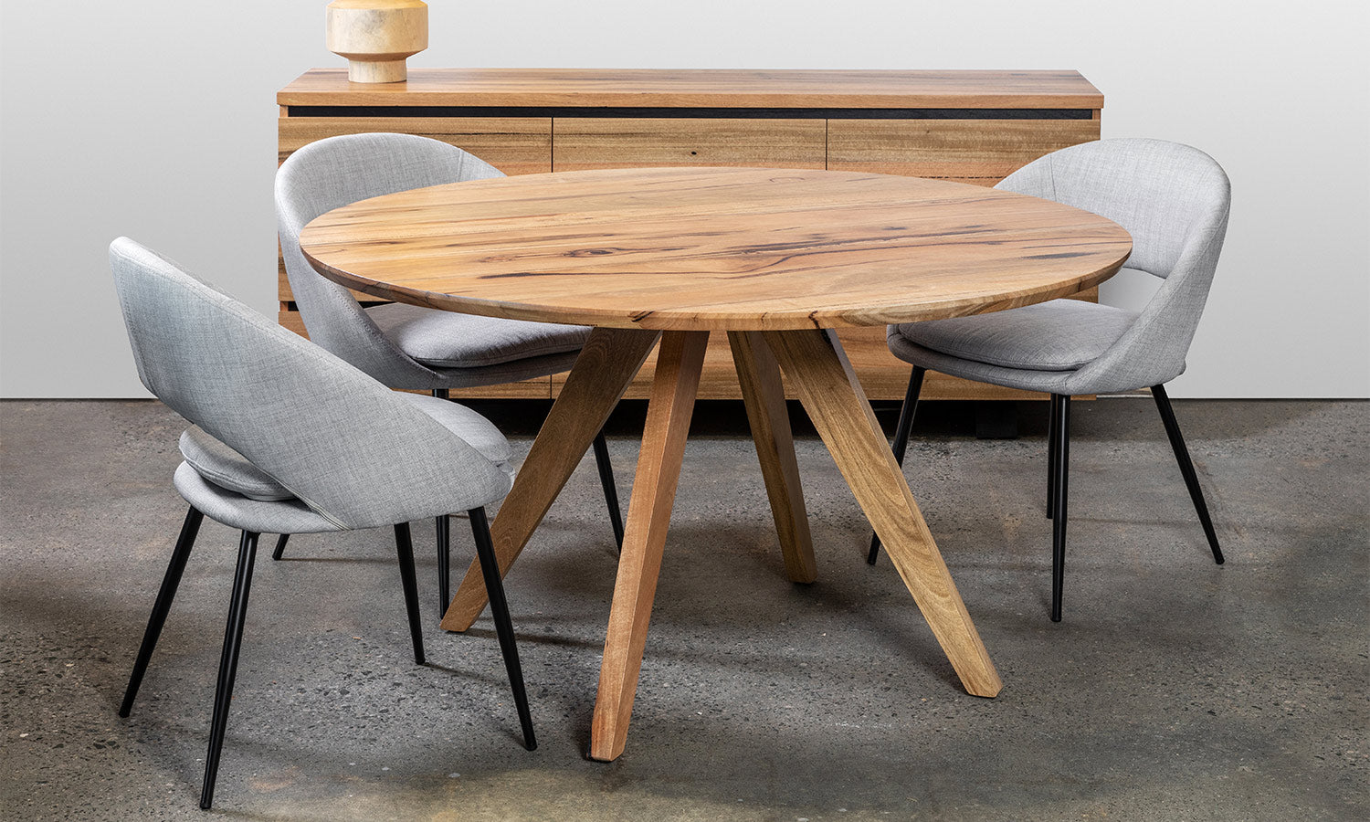 Dane Round Marri Timber Wooden Dining Table Danish Inspired General