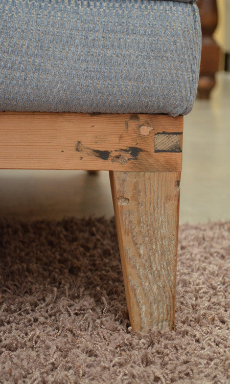 Hampton Armchair - Hamptons style Lounge Room Furniture Chair - Fabric - Perth, WA Recycled Timber legs detail