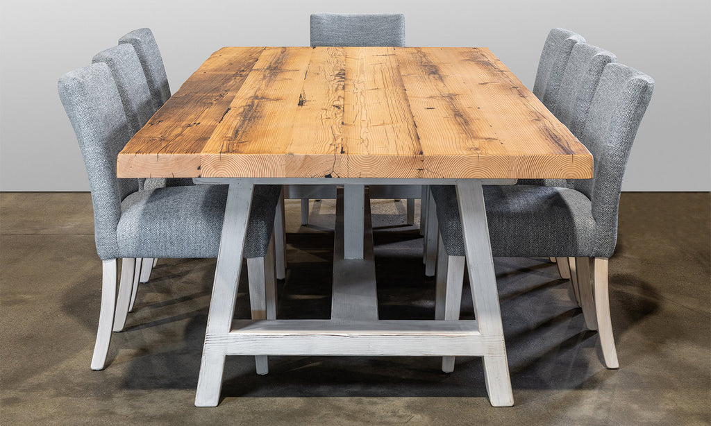Hamptons Recycled Timber Wood Baltic Pine Dining Table Perth WA with Chairs