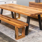Recycled Australian Messmate Rustic Timber Dining Table metal base matching bench seats Perth, WA