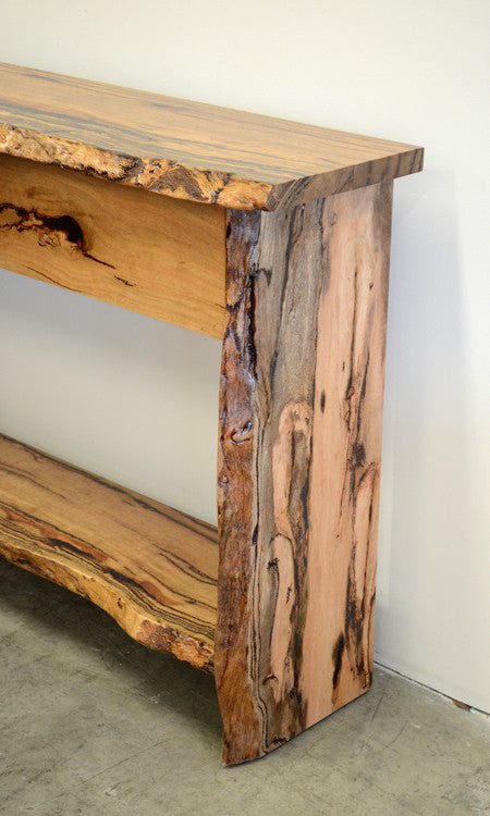 Natural Edge Hall Table Two Drawer