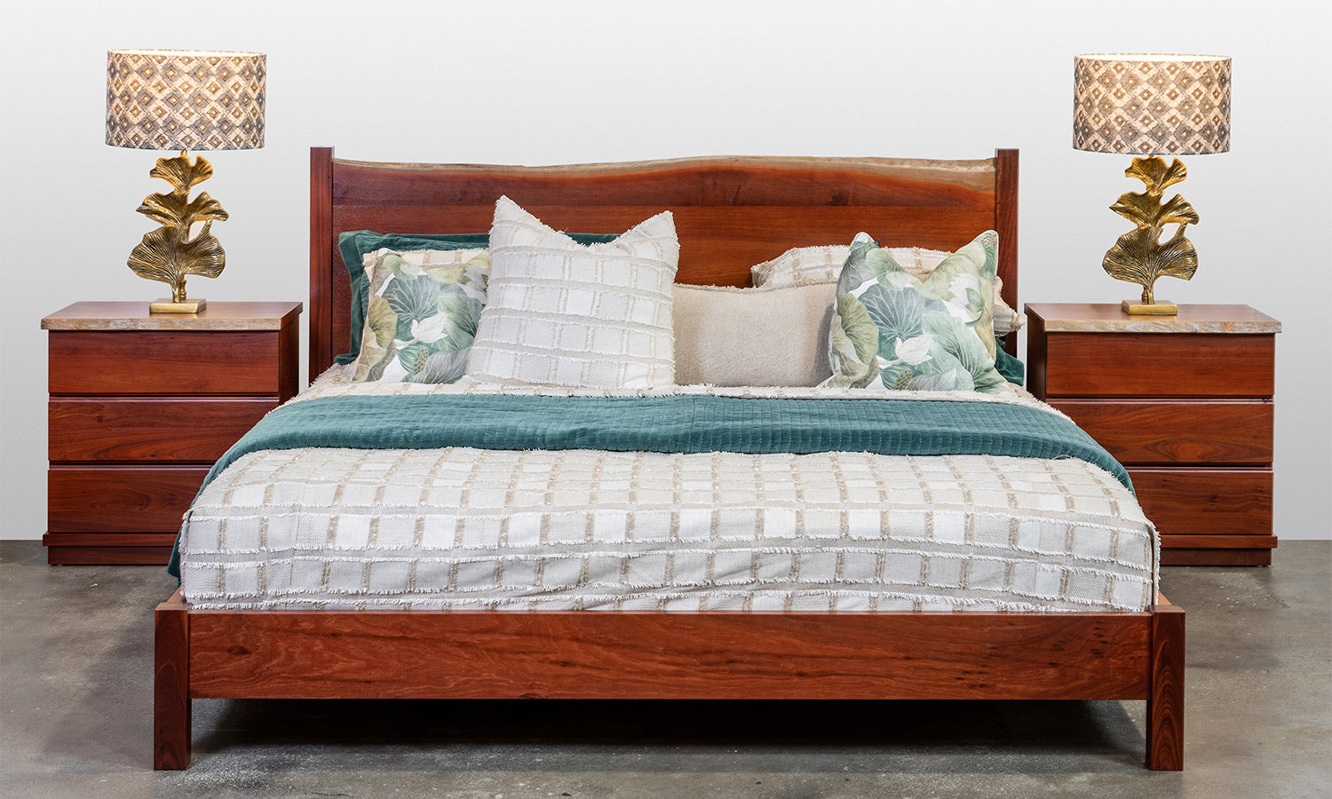Naturaliste Natural Edge Solid Jarrah Timber Queen or King Bed and Bedroom Suite Made in Perth, WA