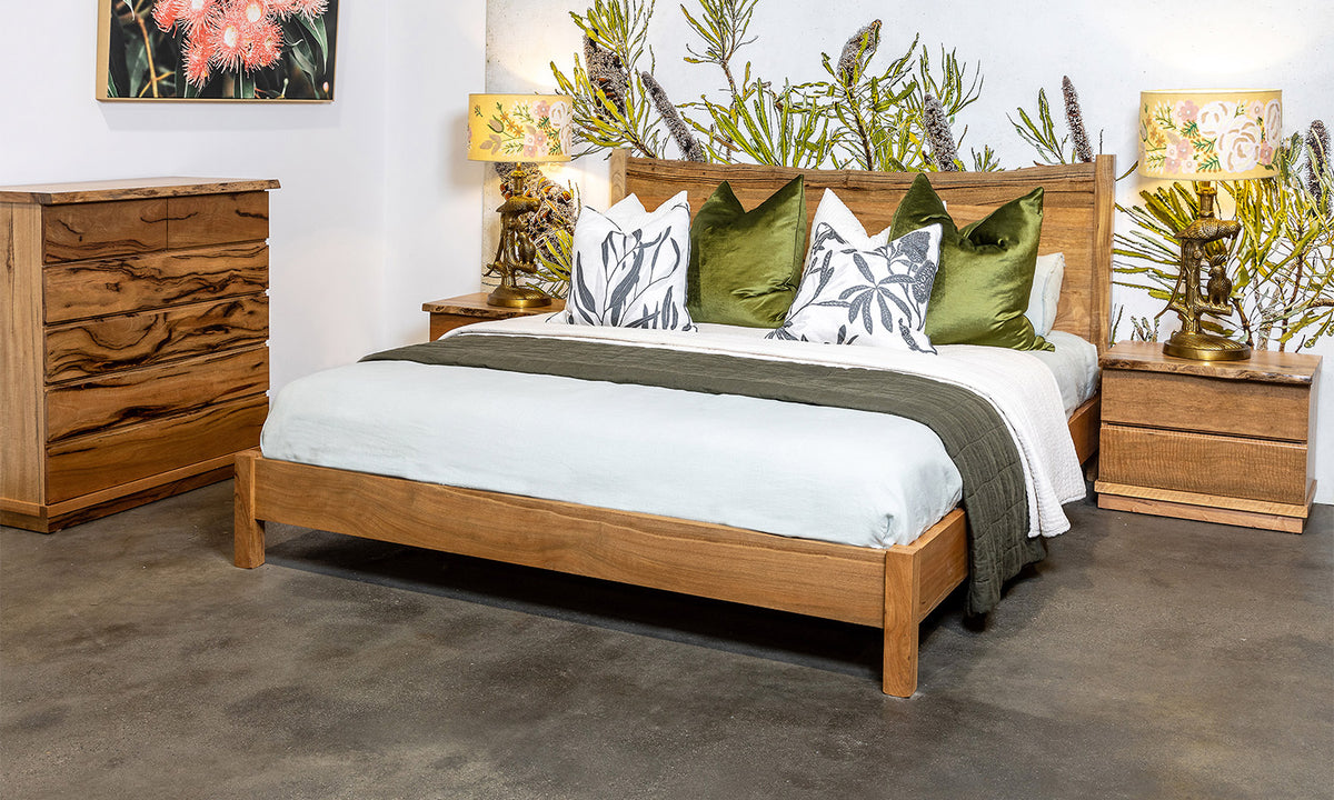 Natural Edge Marri Timber Queen or King Bed & Bedroom Suite Perth WA General Store Furniture