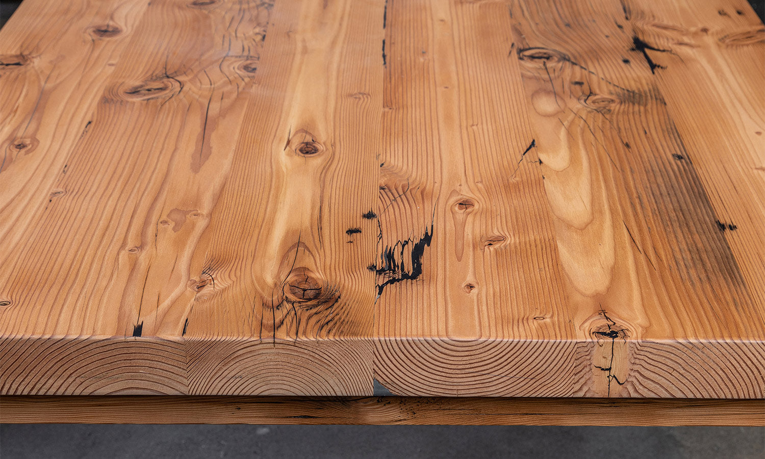 Old London Recycled Timber Wood 100 yr old Baltic Pine Solid Wood Dining Table Perth WA Tabletop Detail