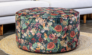Round upholstered fabric ottoman custom sizes large tv room lounge room furniture perth wa